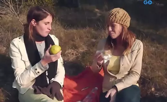 Outdoor Lesbian Date with StrapOn